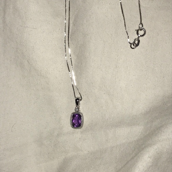 Amethyst Stone Silver Pendant - Picture 4 of 4